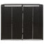 dobbelt skraldespandsskjuler 140x80x117 cm polyrattan sort