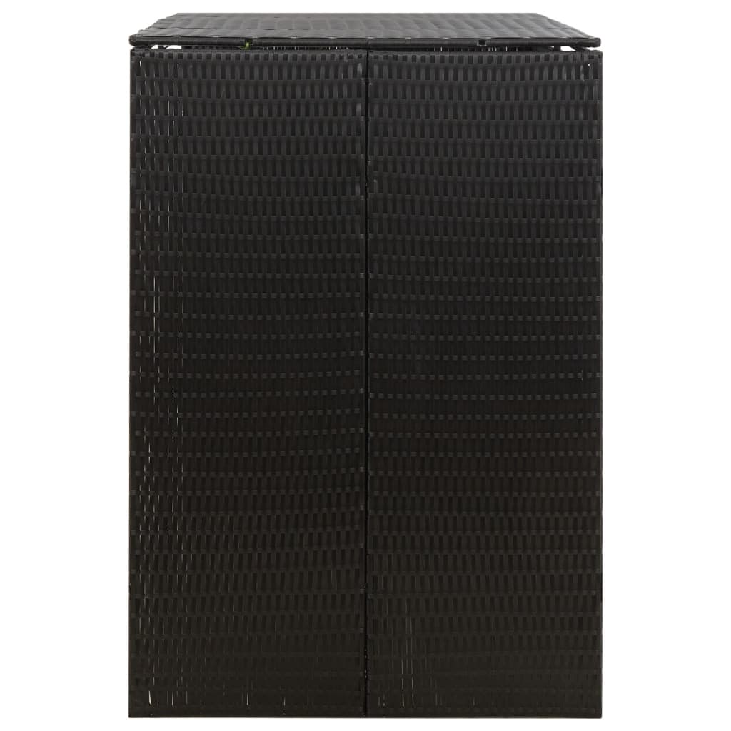 dobbelt skraldespandsskjuler 140x80x117 cm polyrattan sort
