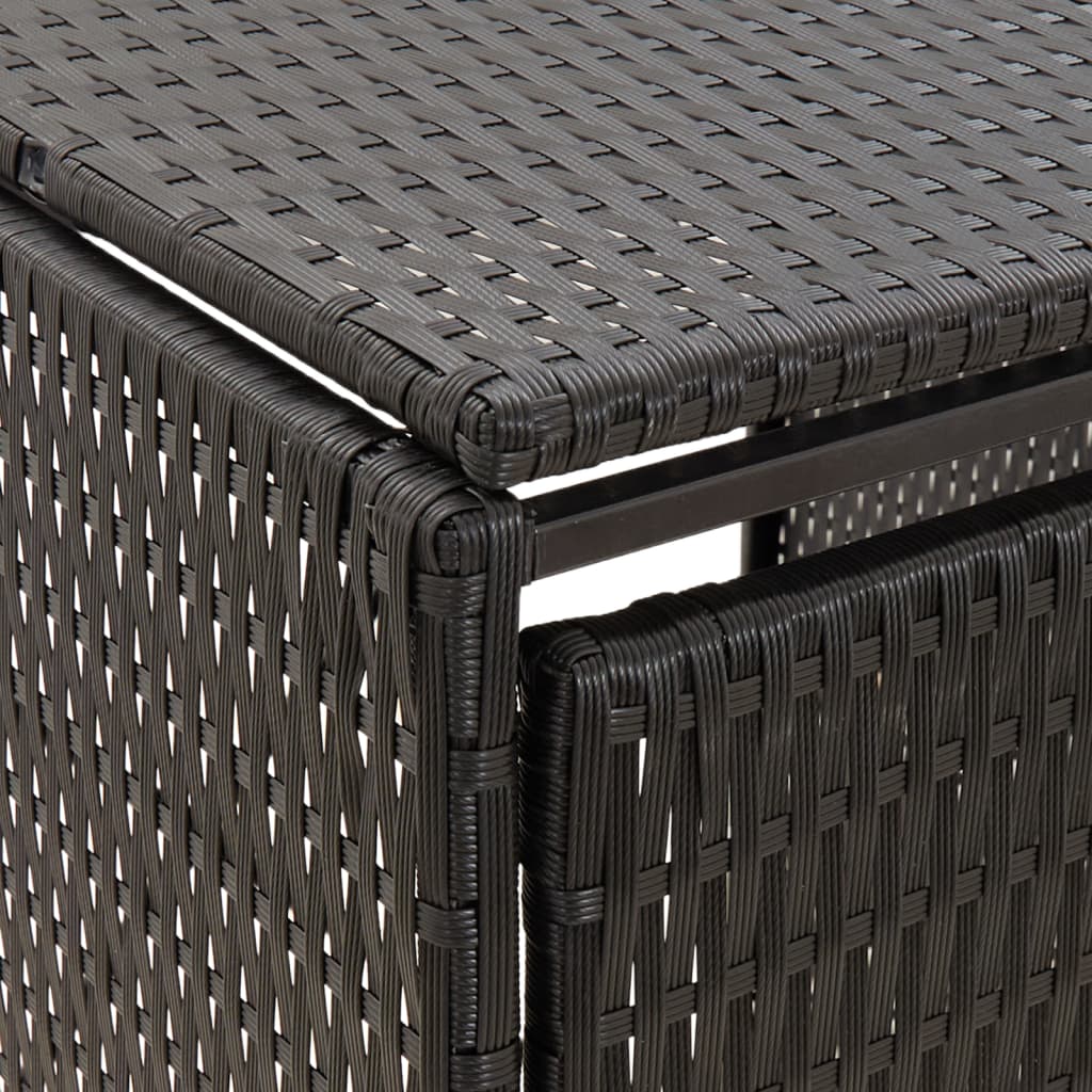 dobbelt skraldespandsskjuler 140x80x117 cm polyrattan sort