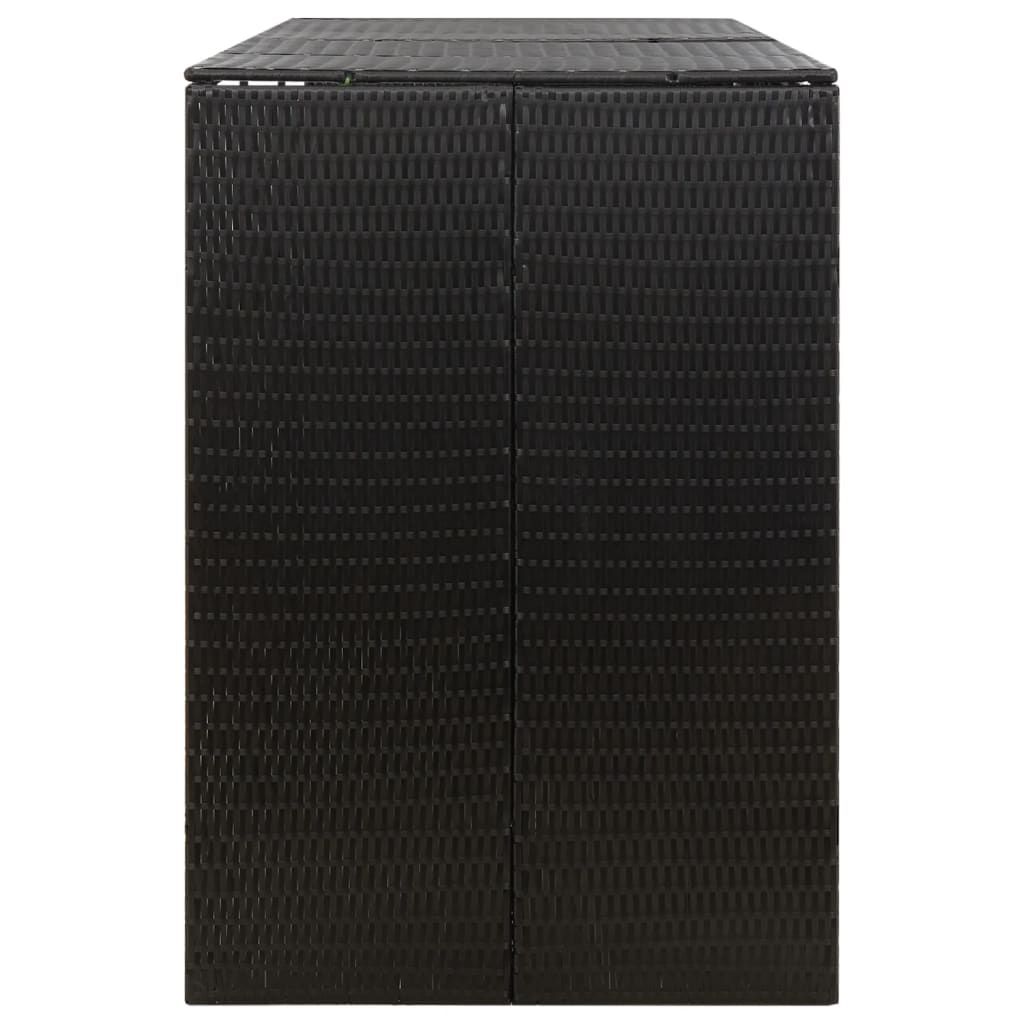 tredobbelt skraldespandsskjuler 207x80x117 cm polyrattan sort
