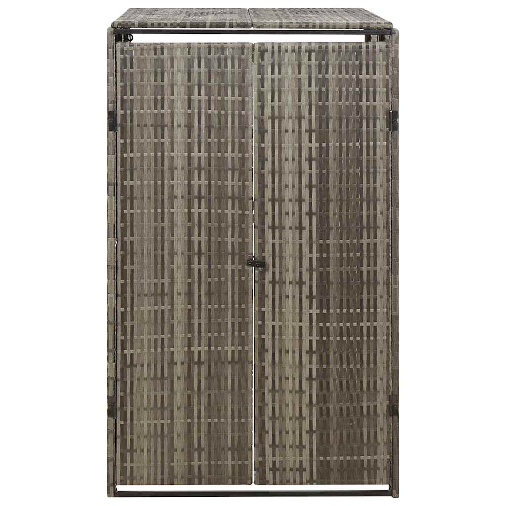 enkelt skraldespandsskjuler 70x80x117 cm polyrattan grå