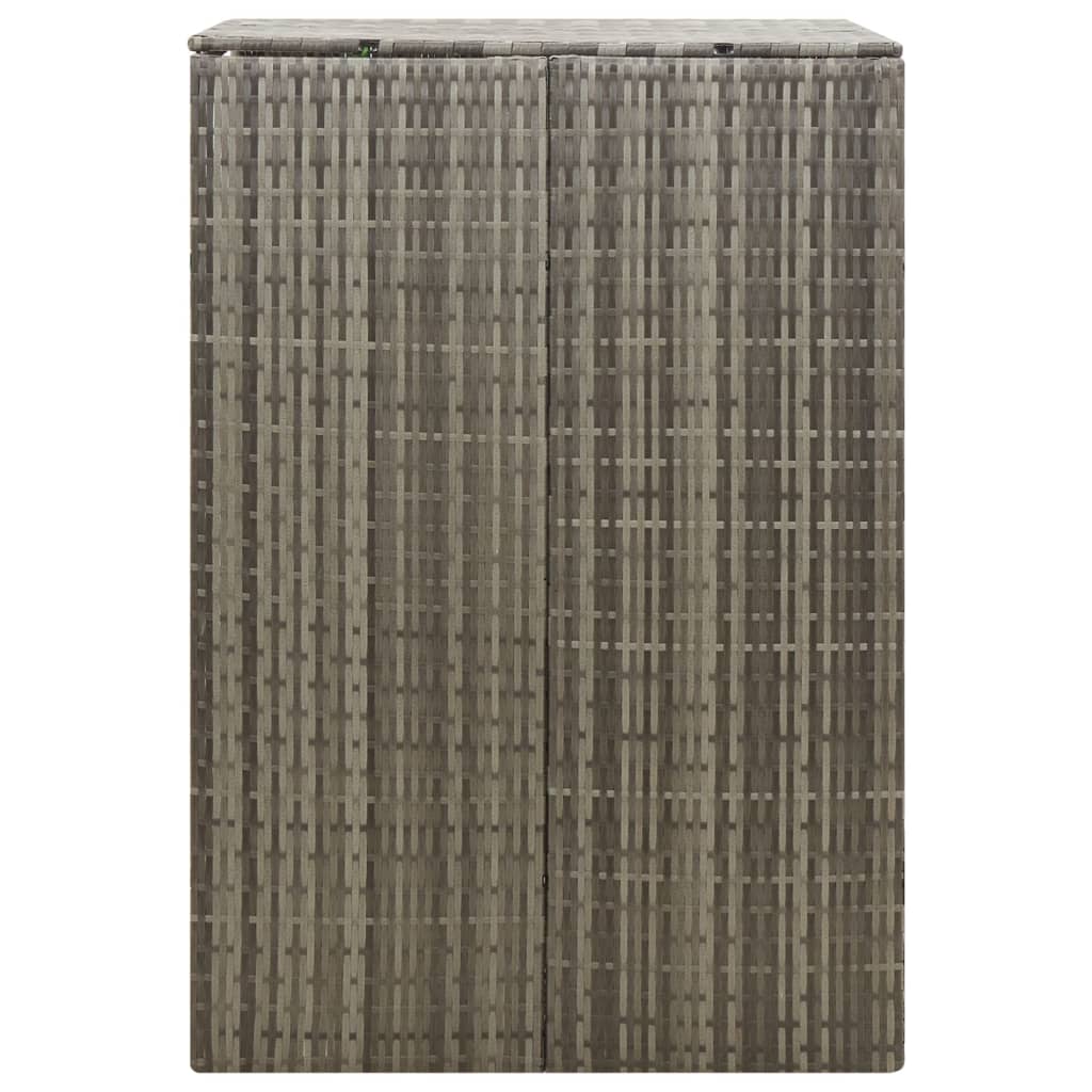 enkelt skraldespandsskjuler 70x80x117 cm polyrattan grå