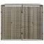 dobbelt skraldespandsskjuler 140x80x117 cm polyrattan grå
