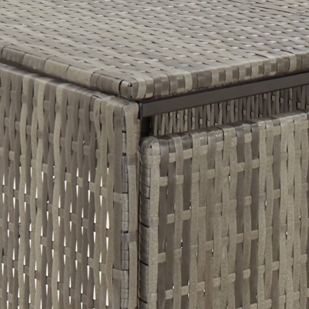 dobbelt skraldespandsskjuler 140x80x117 cm polyrattan grå