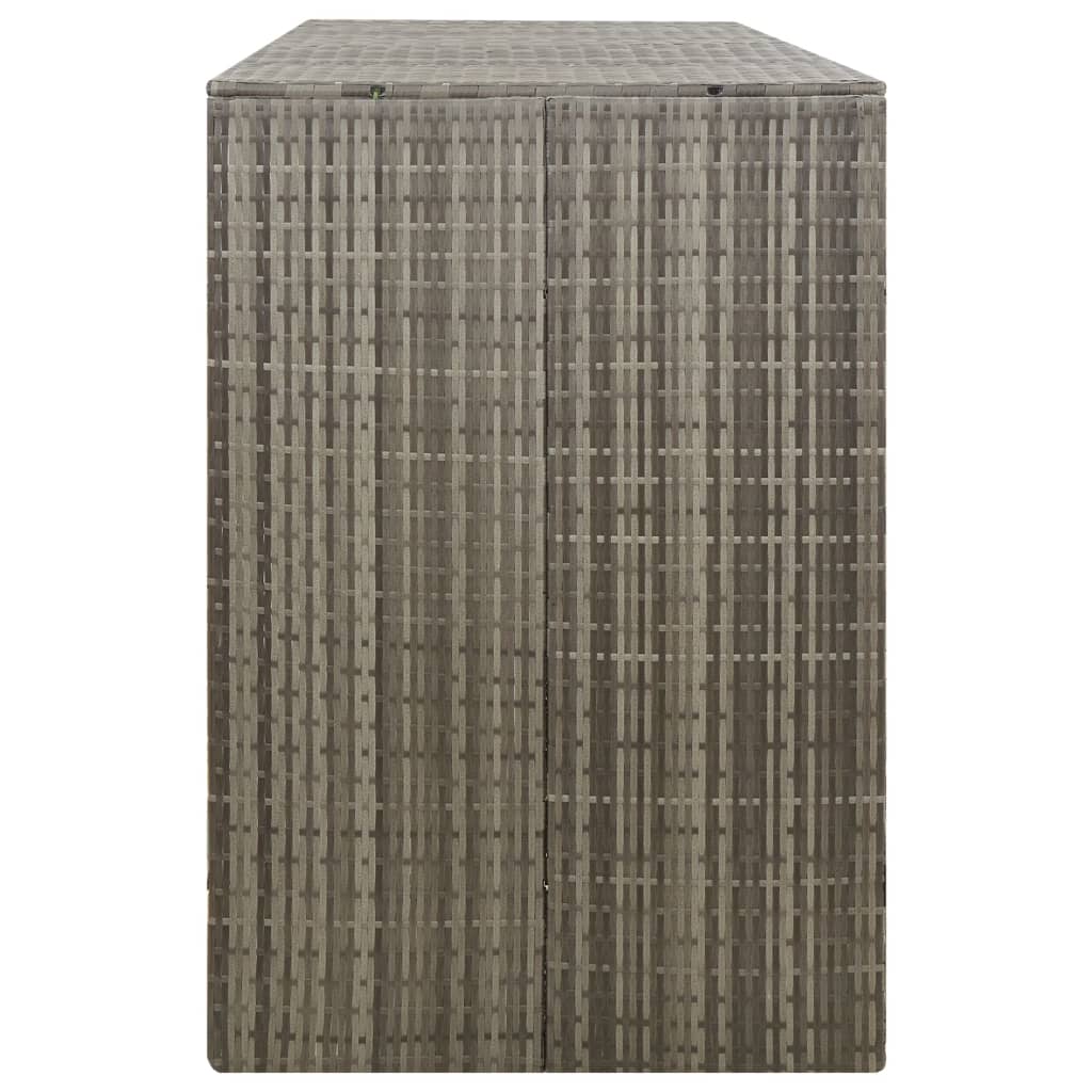tredobbelt skraldespandsskjuler 207x80x117 cm polyrattan grå