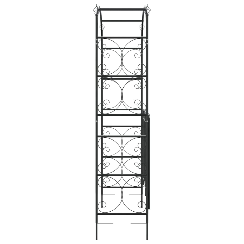 havebue med låge 108x45x235 cm stål sort