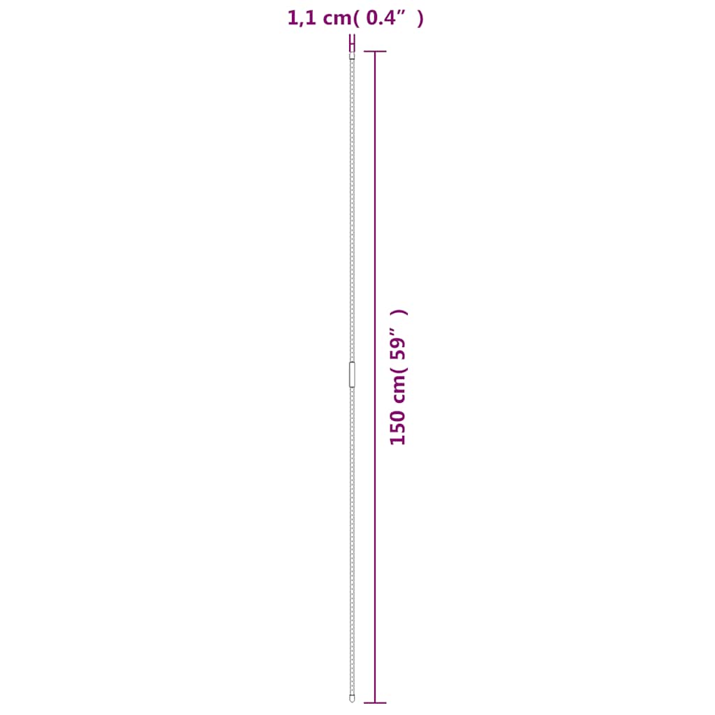 plantespyd til haven 30 stk. 150 cm stål grøn