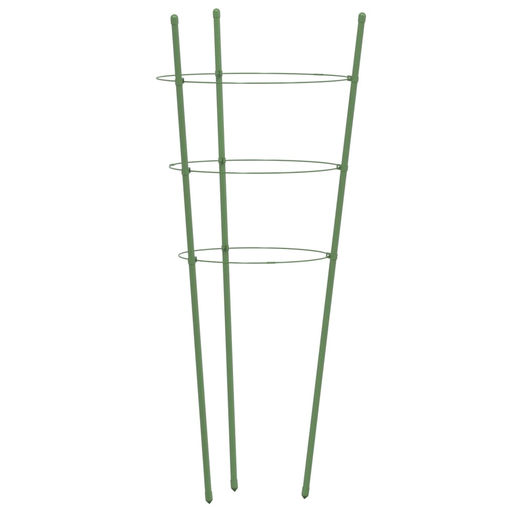 plantestativ med 3 ringe 5 stk. 45 cm stål grøn