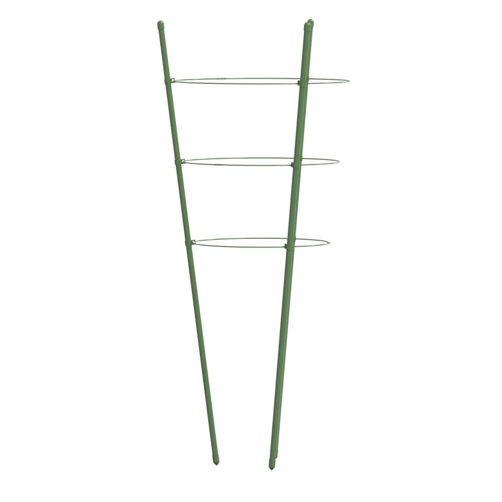 plantestativ med 3 ringe 5 stk. 45 cm stål grøn