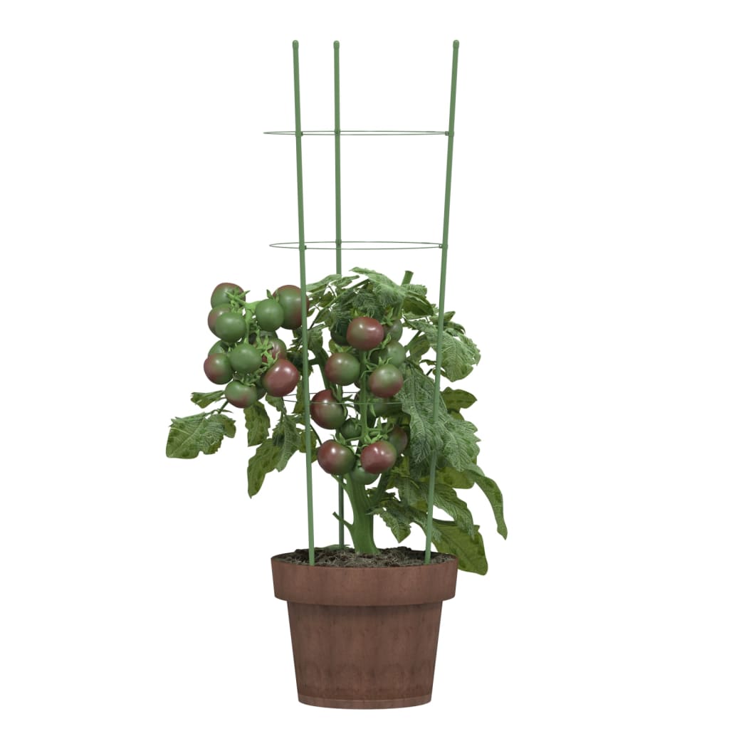 plantestativ med 3 ringe 5 stk. 60 cm stål grøn