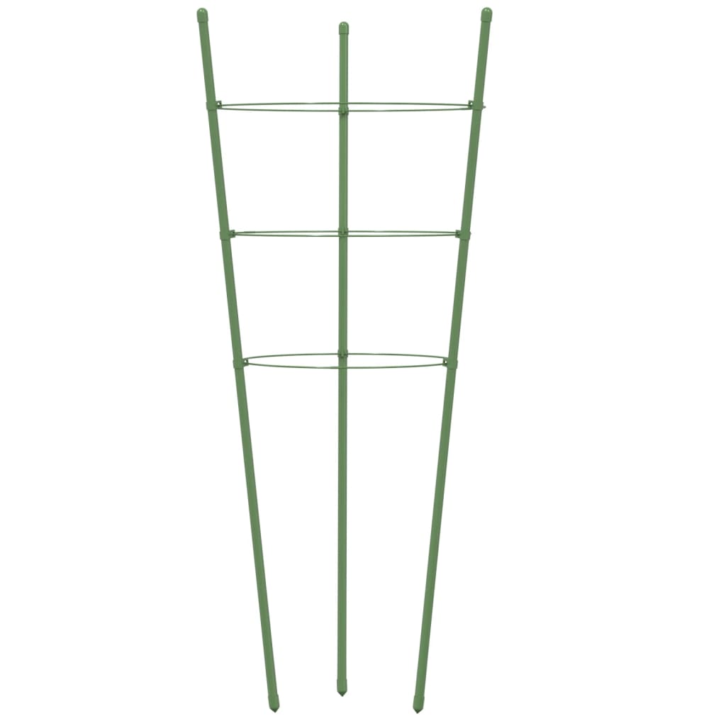plantestativ med 3 ringe 5 stk. 60 cm stål grøn