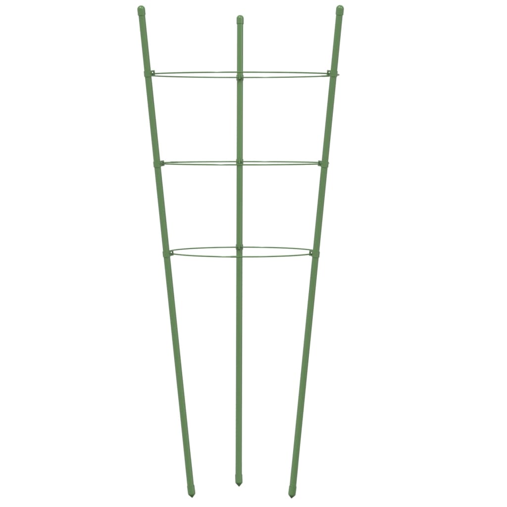plantestativ med 3 ringe 5 stk. 75 cm stål grøn