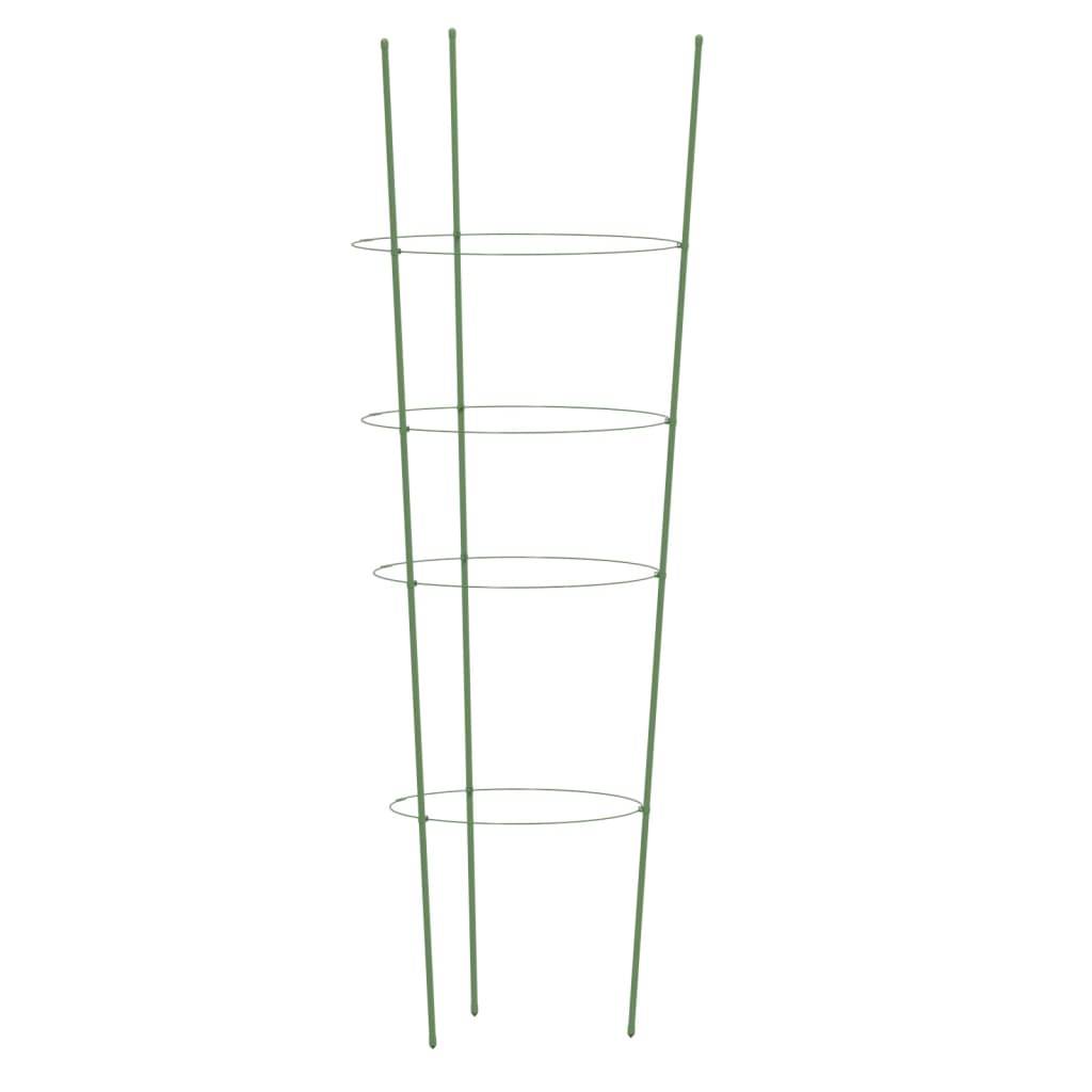 plantestativ med 4 ringe 5 stk. 90 cm stål grøn