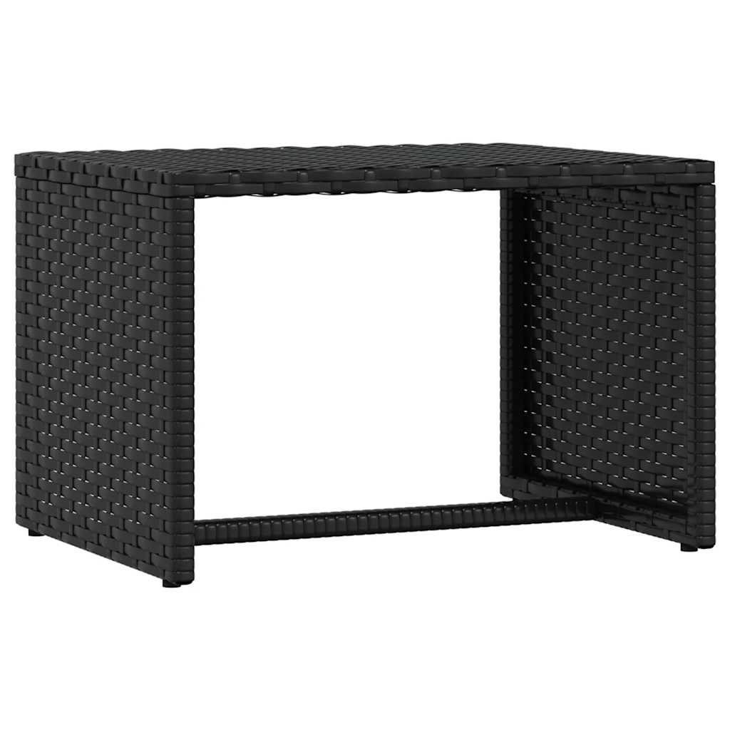 liggestol 1 stk. med bord polyrattan sort