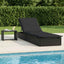 liggestol 1 stk. med bord polyrattan sort