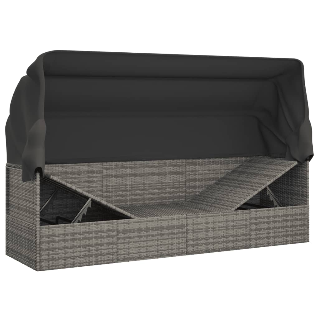 udendørs loungesofa med tag og hynder polyrattan Grøn