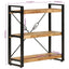 bogreol med 3 hylder 77x30x80 cm massivt mangotræ og jern