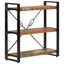 bogreol med 3 hylder 77x30x80 cm massivt genbrugstræ og jern