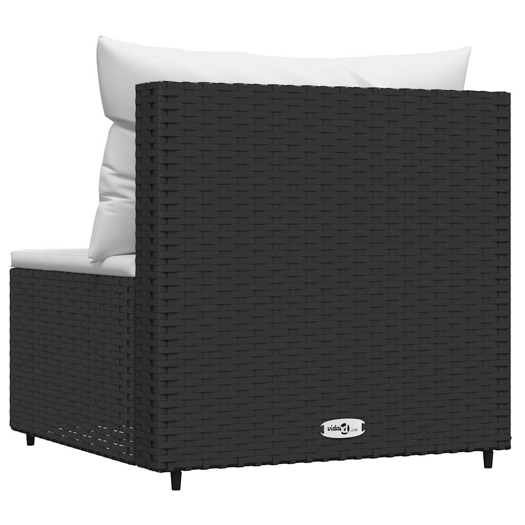midtermodul til havesofa med hynder polyrattan sort