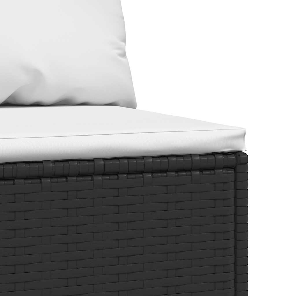 midtermodul til havesofa med hynder polyrattan sort