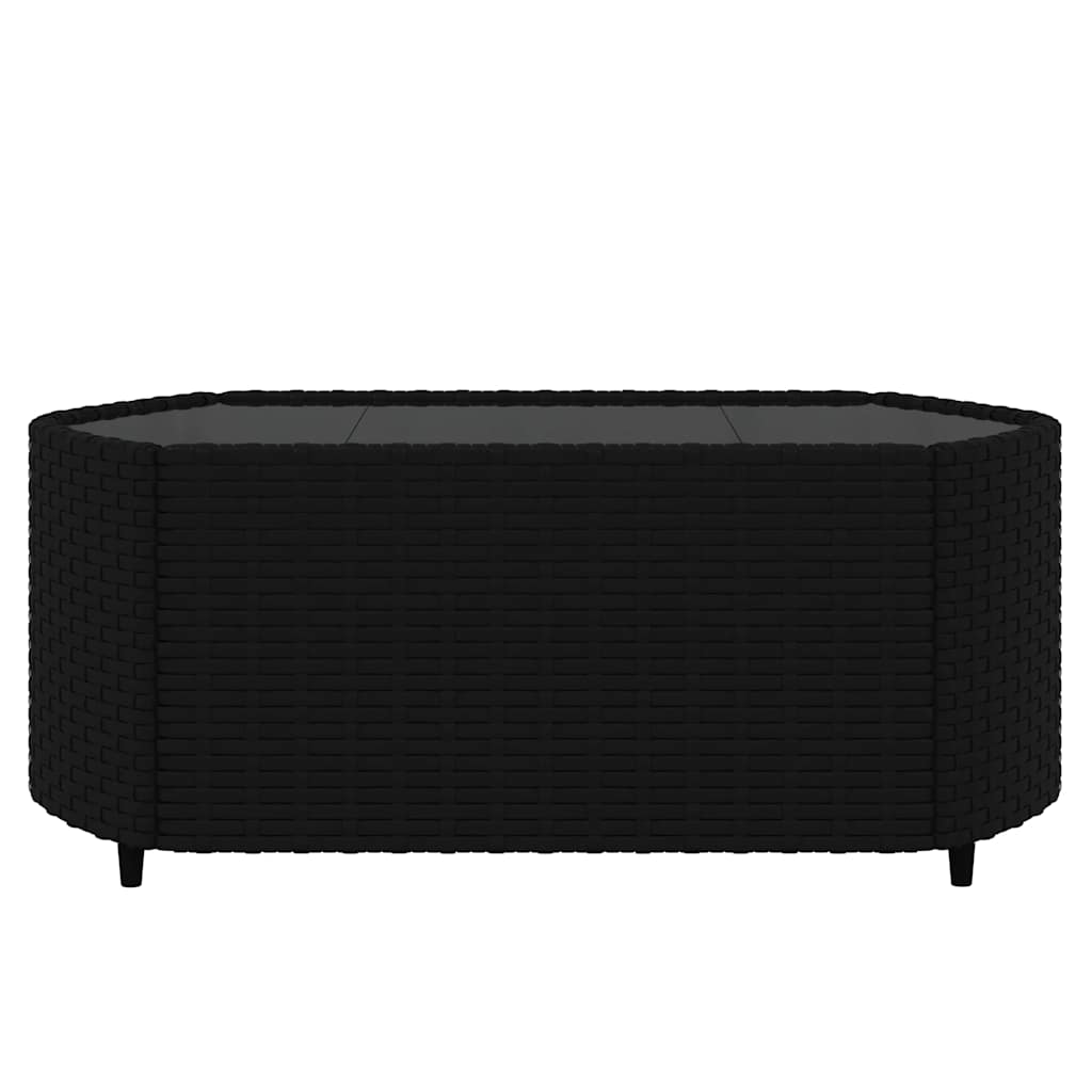 loungesæt til haven 3 dele med hynder polyrattan sort