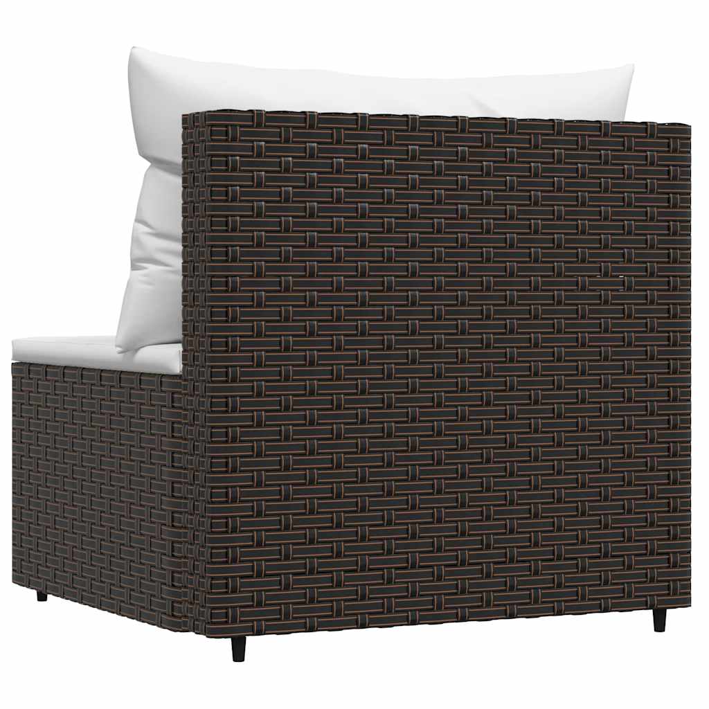midtermodul til havesofa med hynde polyrattan brun