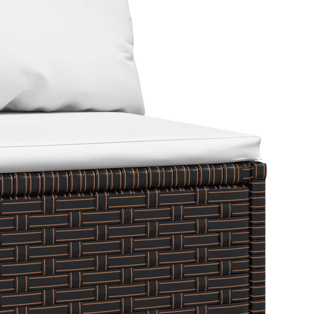 midtermodul til havesofa med hynde polyrattan brun