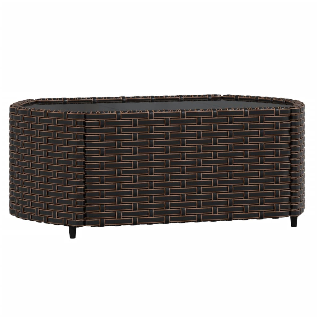 loungesæt til haven 4 dele med hynder polyrattan brun