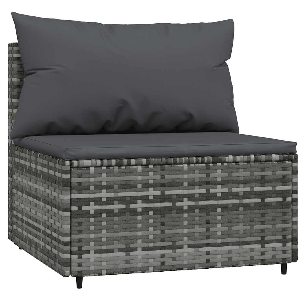 midtermodul til havesofa med hynde polyrattan grå