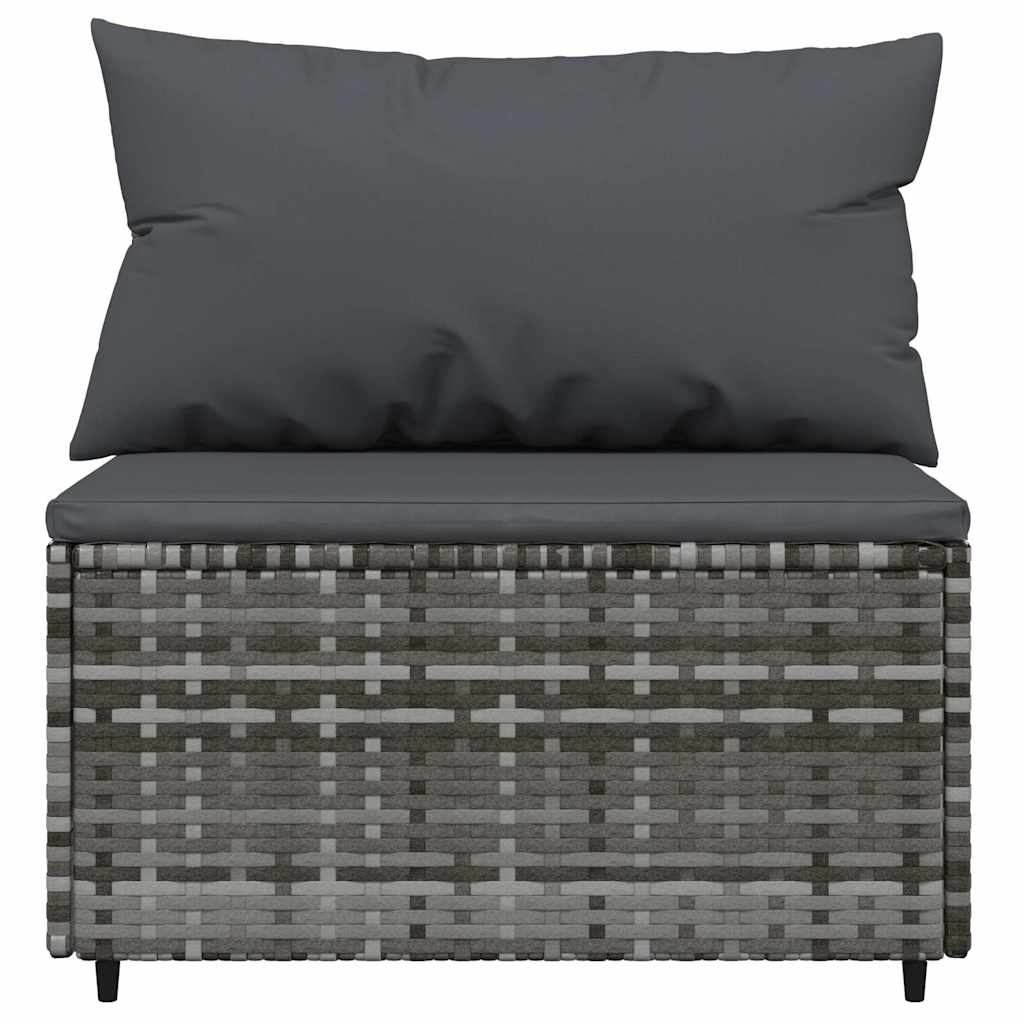 midtermoduler til havesofa 2 stk. med hynder polyrattan grå