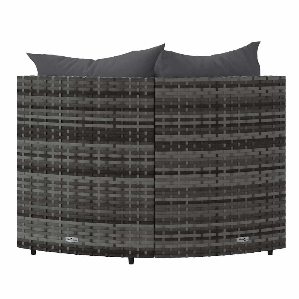 hjørnemoduler til havesofa 2 stk. med hynder polyrattan grå
