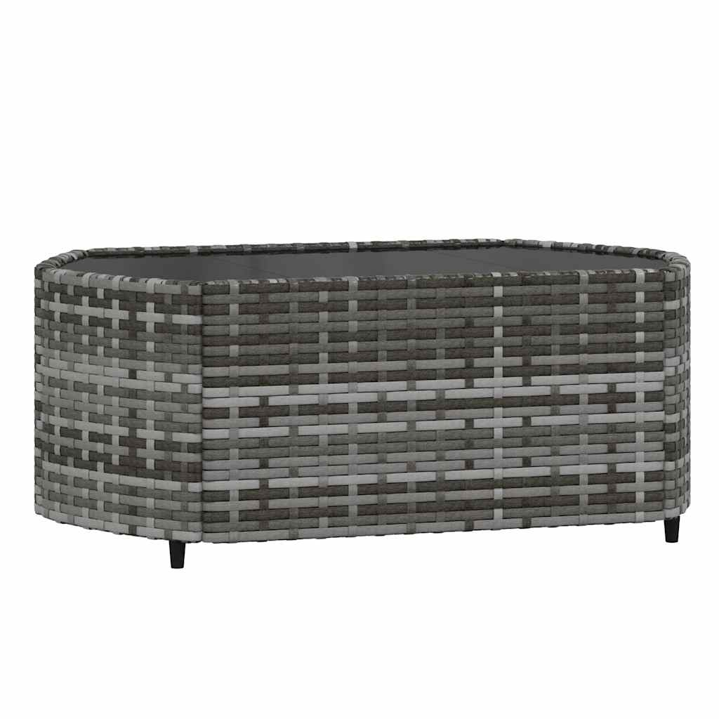 loungesæt til haven 3 dele med hynder polyrattan grå
