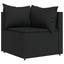 hjørnemoduler til havesofa 2 stk. med hynder polyrattan sort