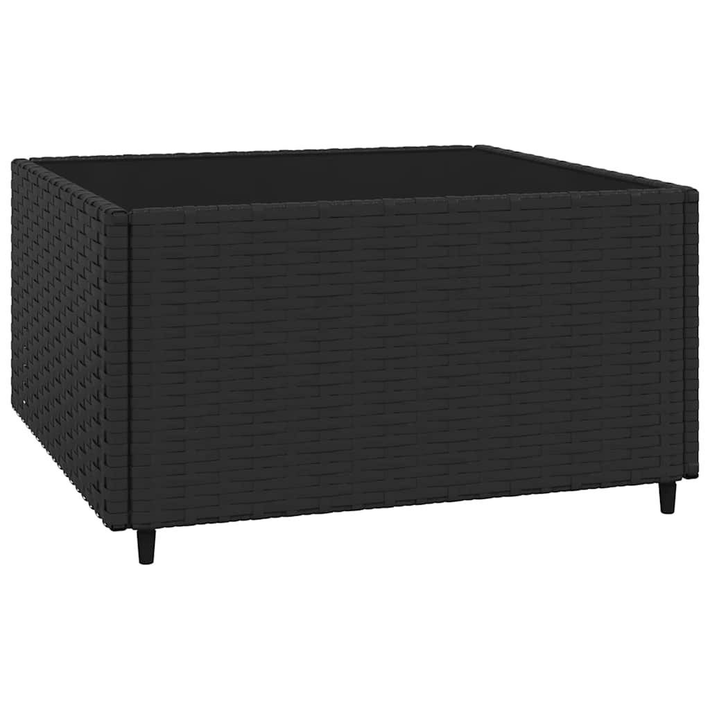 loungesæt til haven 4 dele med hynder polyrattan sort
