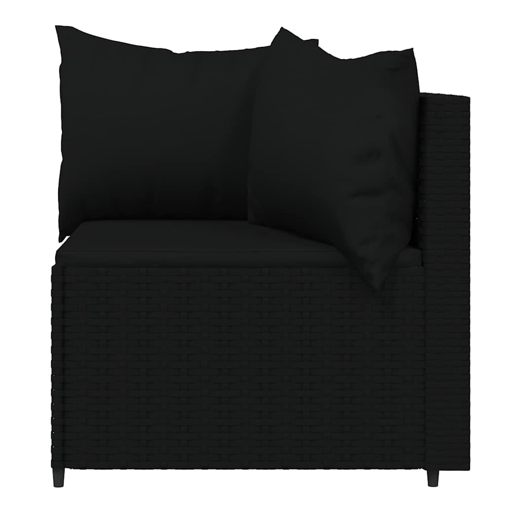 hjørnemoduler til havesofa 2 stk. med hynder polyrattan sort