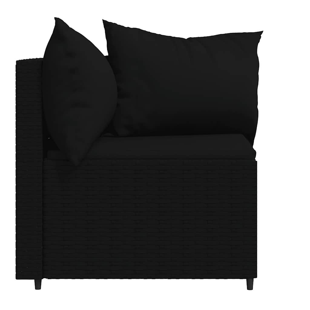 hjørnemoduler til havesofa 2 stk. med hynder polyrattan sort