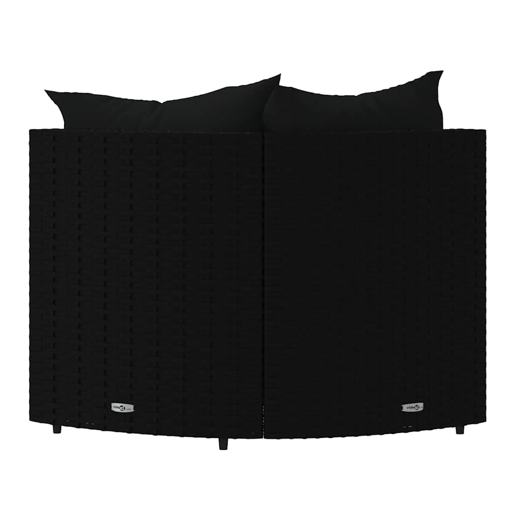 hjørnemoduler til havesofa 2 stk. med hynder polyrattan sort