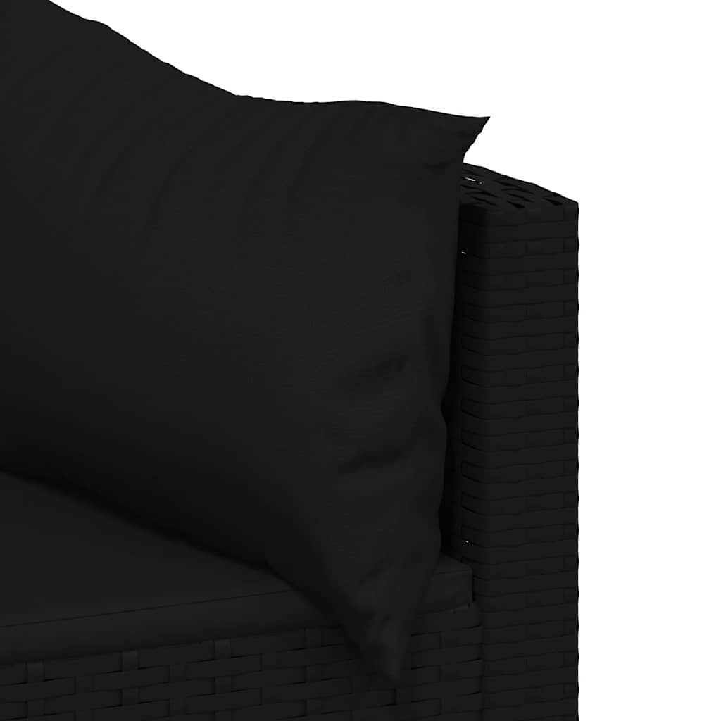 hjørnemoduler til havesofa 2 stk. med hynder polyrattan sort