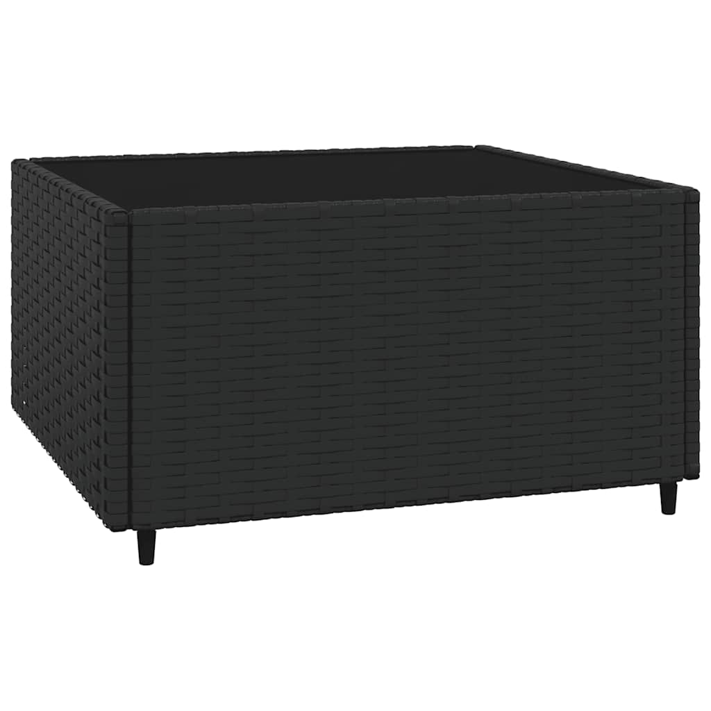 loungesæt til haven 3 dele med hynder polyrattan sort