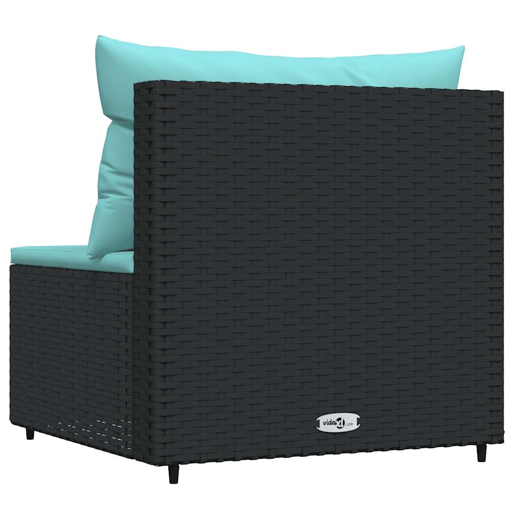 midtermodul til havesofa med hynder polyrattan sort