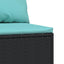 midtermodul til havesofa med hynder polyrattan sort