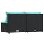 midtermoduler til havesofa 2 stk. med hynder polyrattan sort