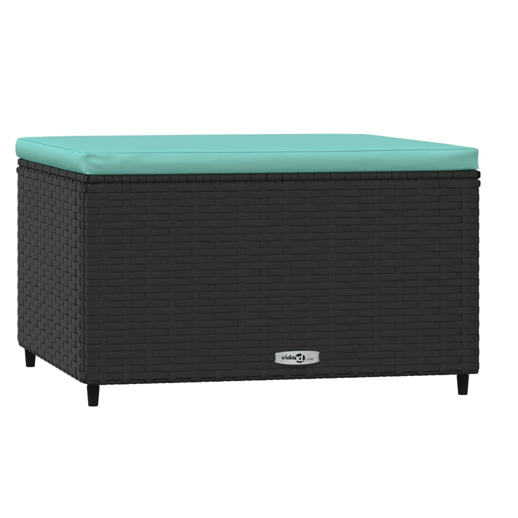 fodskamler til have 2 stk. med hynder polyrattan sort