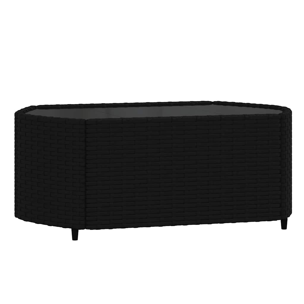 loungesæt til haven 3 dele med hynder polyrattan sort