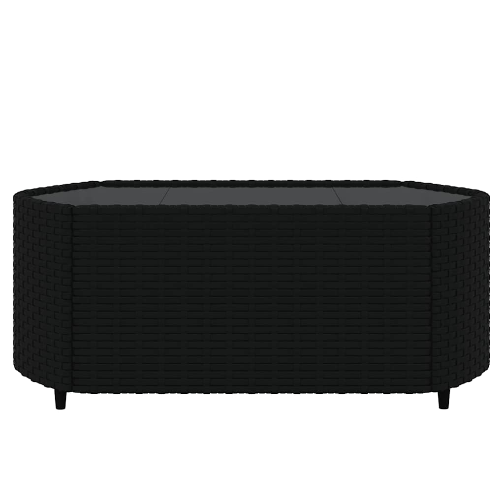 loungesæt til haven 3 dele med hynder polyrattan sort
