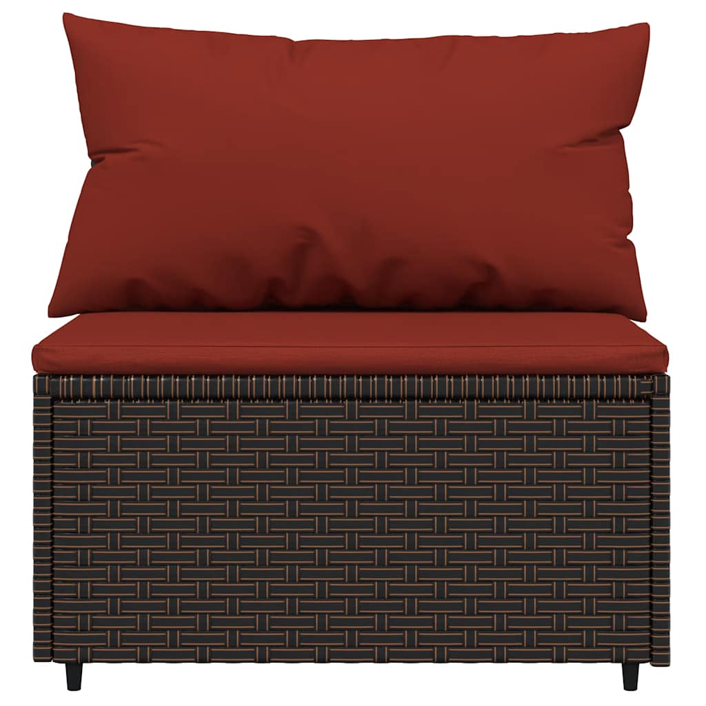 midtermodul til havesofa med hynde polyrattan brun