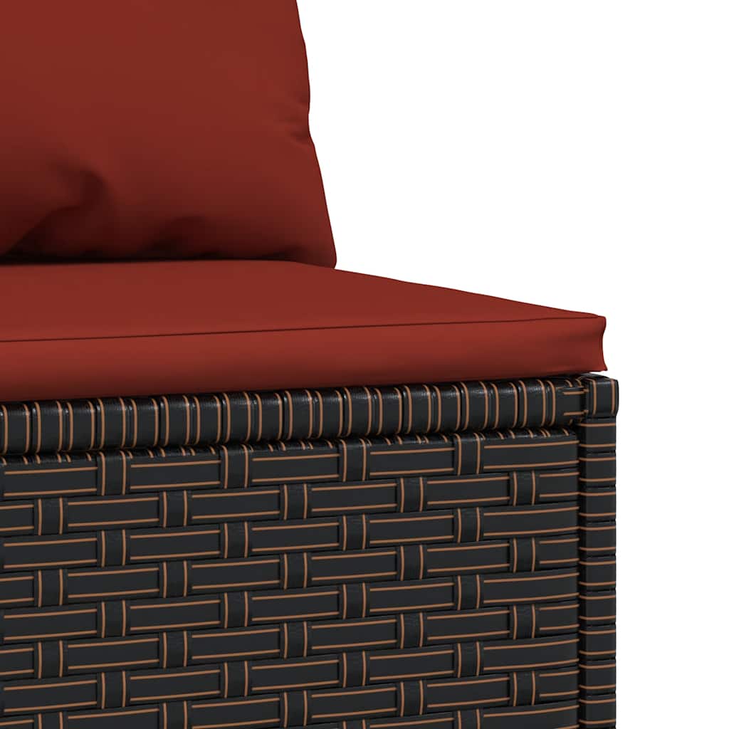 midtermodul til havesofa med hynde polyrattan brun