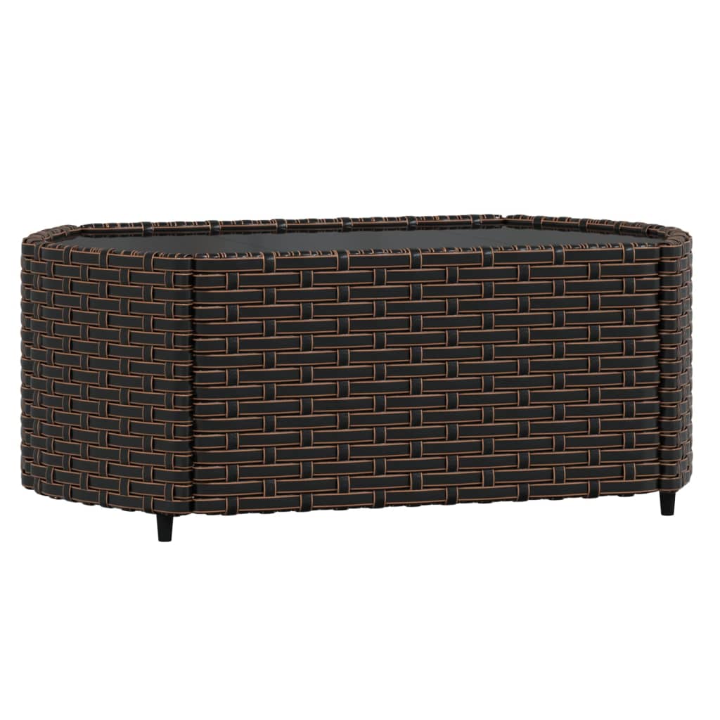 loungesæt til haven 4 dele med hynder polyrattan brun