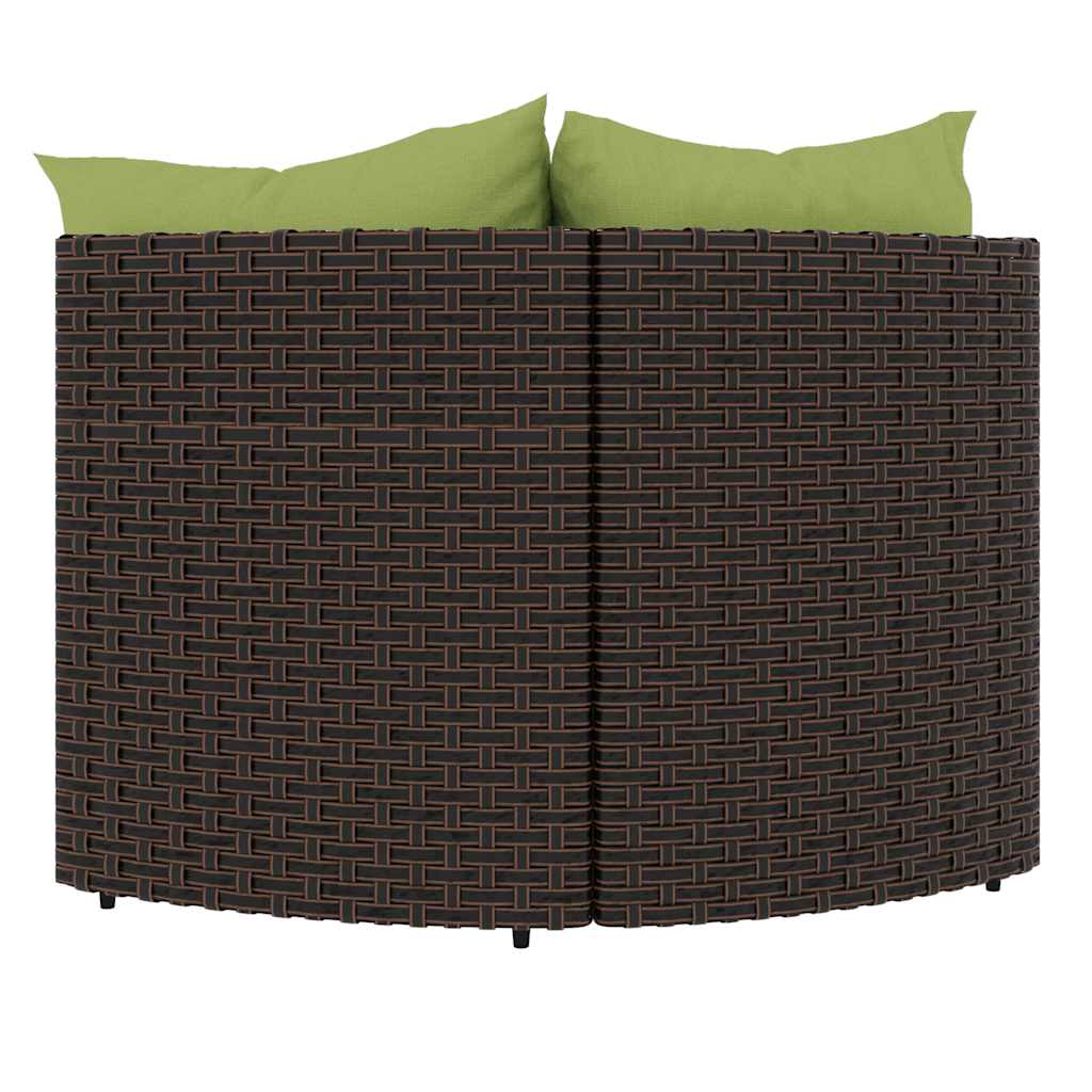 hjørnemoduler til havesofa 2 stk. med hynder polyrattan brun