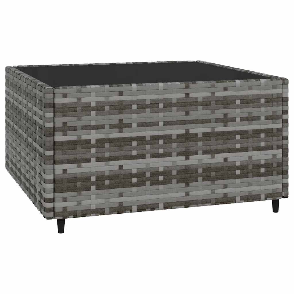 loungesæt til haven 4 dele med hynder polyrattan grå